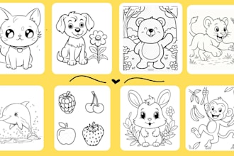 design kids coloring book for print or KDP