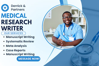 write or edit medical manuscript, review article, systematic review, case report