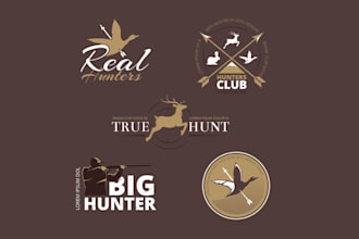 do hunting logo with express delivery and brand identity