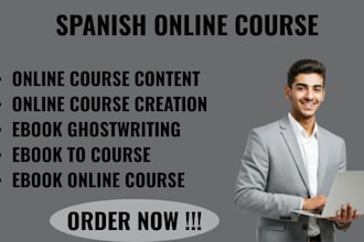create spanish onlinecourse content ebook online course creation course creator