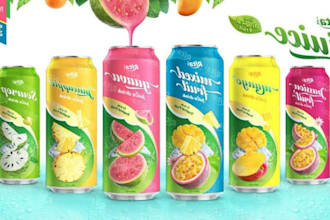 design vintage retro juice beverage beer vape craft juice soda can label design