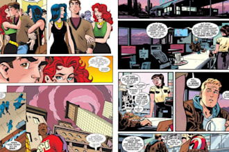 do nsfw anime comic page, nsfw comic page, webtoon, comic art