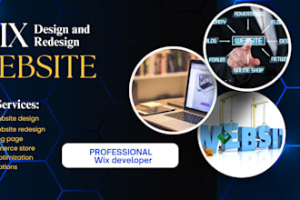 create wix website design, redesign wix website, wix online store
