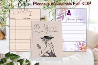 design custom printable planners and journals for amazon KDP