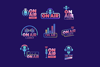 design radio stations logo with unlimited revision
