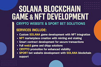 solana blockchain game, nft development crypto website, sport bet solutions