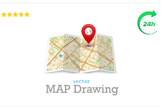 do vector map drawing and illustration