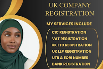 do UK ltd company registration, vat, utr, eori, wise account setup