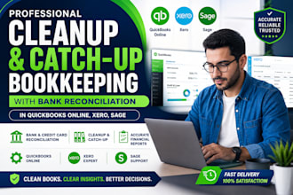 do qbo catchup, cleanup bookkeping and accounts reconciliation