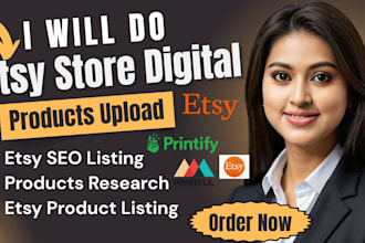 setup etsy shop, etsy print on demand, stan store design, etsy digital product
