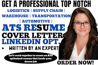 write ats supply chain, logistics, warehouse, transportation, automotive resume