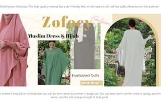 design abaya shopify website muslim fashion store hijab, abaya shopify store