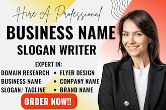 write business name, tagline, linkedin profile creation, and slogan writing