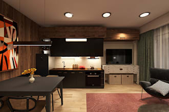 create modern aesthetics kitchen interior