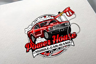 do automotive, garage, auto detailing, car racing and car wash logo design
