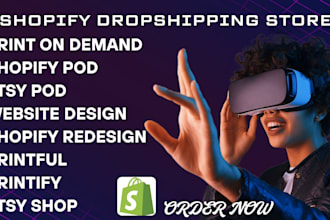 shopify website design store print on demand shopify pod printify printful