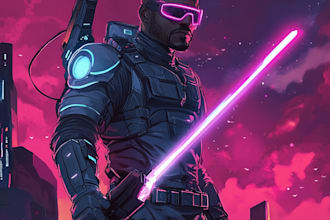 make a sci fi character illustration or sci fi character