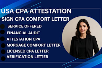provide US CPA, audit financial statement, comfort letter, mortgage, tax return