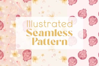 design an illustrated seamless repeatable pattern
