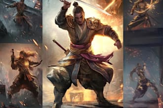 create a custom dnd party character illustrations