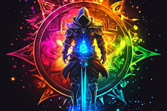 design fantasy game logo with cool unique magic style