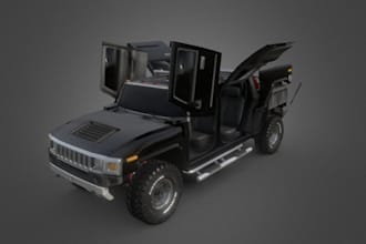 do 3d car design, 3d vehicle, 3d car rendering,3d truck, 3d car model parts