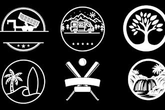 design sticker, t shirt, logo, round badge, decals, labels