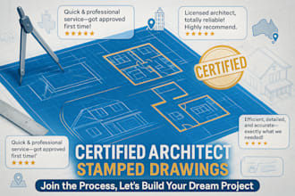 provide US ,utah ,texas licensed architect stamped drawings for permit approval