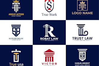 do law, lawyer, legal, attorney and law firm logo design