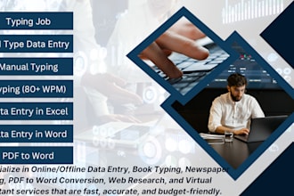 do fast typing jobs, data entry work, and convert PDF to word or excel