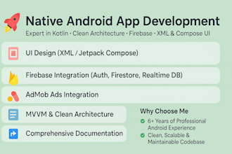 develop a high quality android app with modern UI