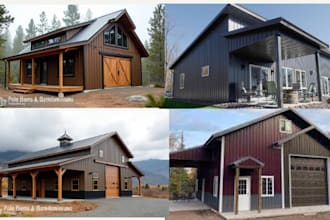 draw barndominium and cabin, pole barn house approval drawing ,permit drawings