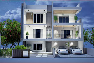 renovate 3d modern house facade,europe villa exterior,3d layout,garden,HQ render