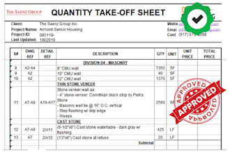 do cost estimation, material take off takeoff for all construction trades or mep
