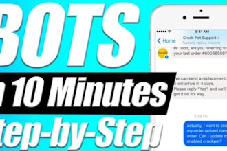 create facebook bot messenger, manychat bot,auto listing posting bot,web chatbot