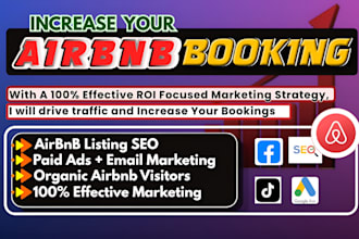 promote and advertise airbnb listing, vrbo with seo to boost bookings