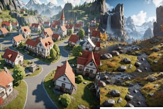 create 3d game environment game assets landscape weapon unity world vrchat world