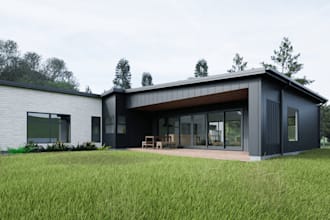 design rural houses, cabins, modular homes tiny houses cabanas cottage 3d render