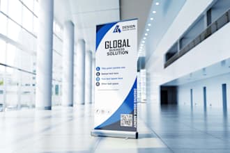 corporate rollup banner, signage, billboard, backdrop