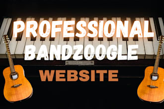 design a professional bandzoogle website with store and music pages