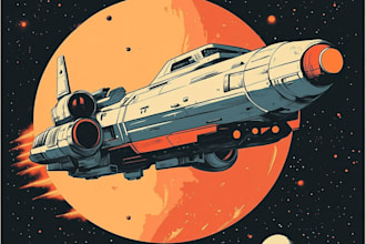 drawing sci fi spaceship design