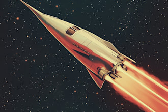 do design sci fi art and spaceship illustration design