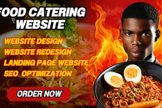design food catering website, restaurant food website, bakery ordering website