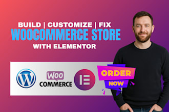 fix, customize, or build woocommerce store with elementor expert help