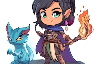 draw your original and dnd character art with my chibi style
