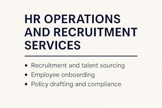 manage HR tasks including recruitment and operations