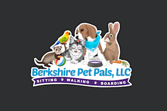 do unique pet, dog, cat, pet store, and animal logo or graphics design