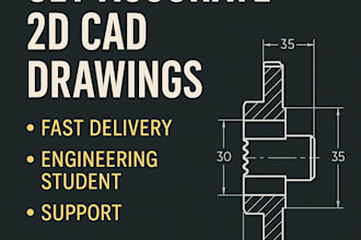 draw detailed 2d mechanical drawings in autocad for engineering or manufacturing