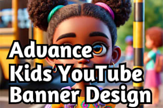 attractive kids youtube banner design baby shop logo cartoon thumbnail