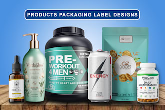 design custom product label and packaging for your brand with 3d mockup